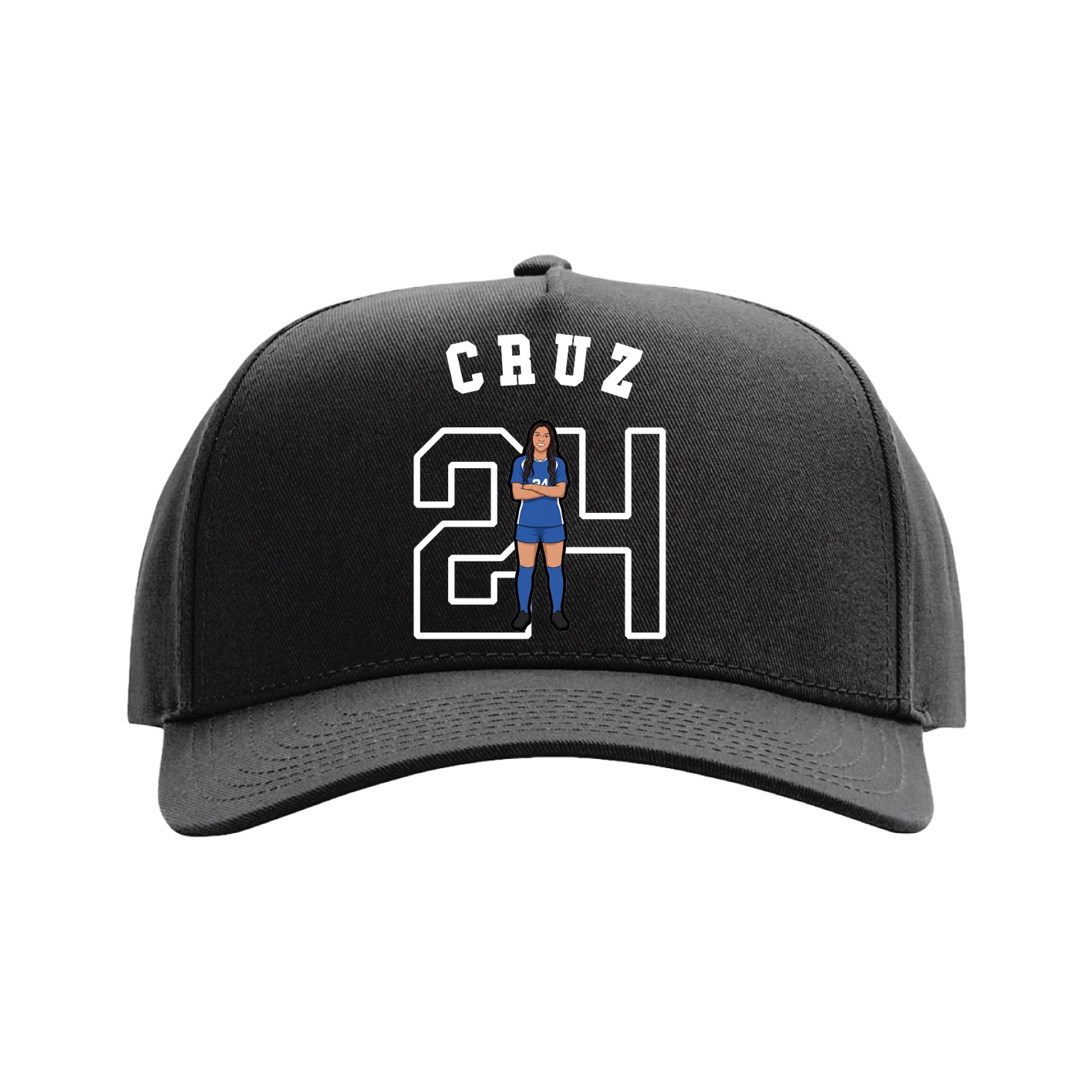 Full Fabric Five-Panel Champ Cap — Shirsey Arch in Black