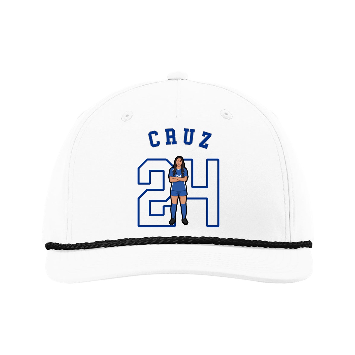 Five-Panel Classic Rope Cap — Shirsey Arch in White