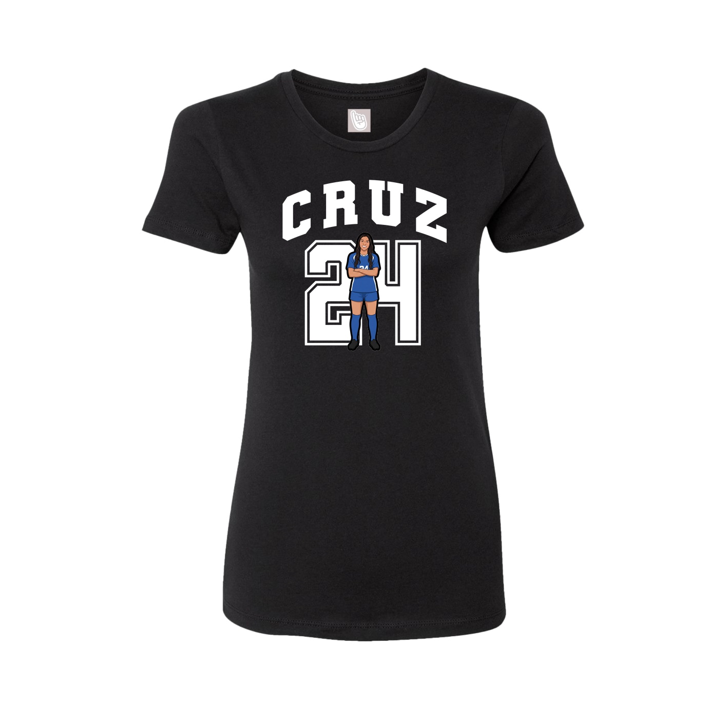 Fitted Women's Tee — Number in Black