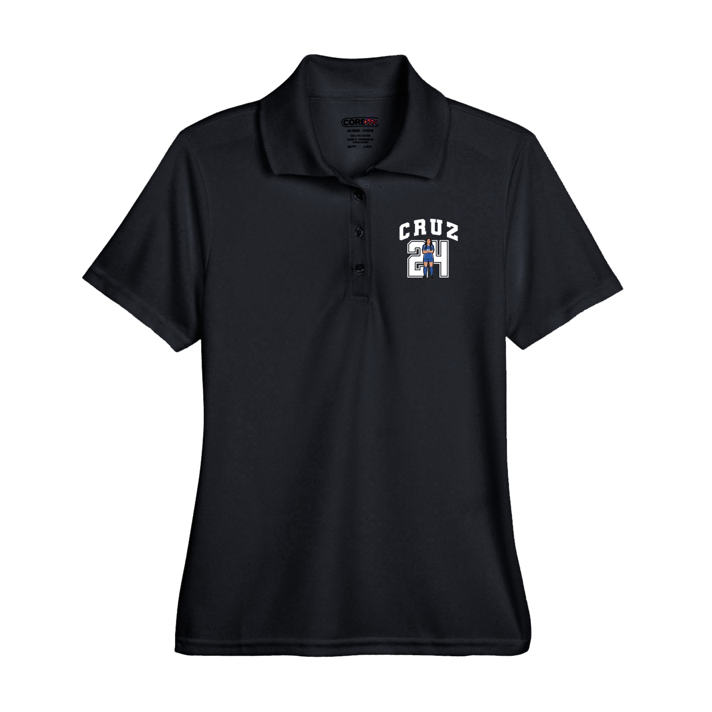 Performance Polo — Number in Black