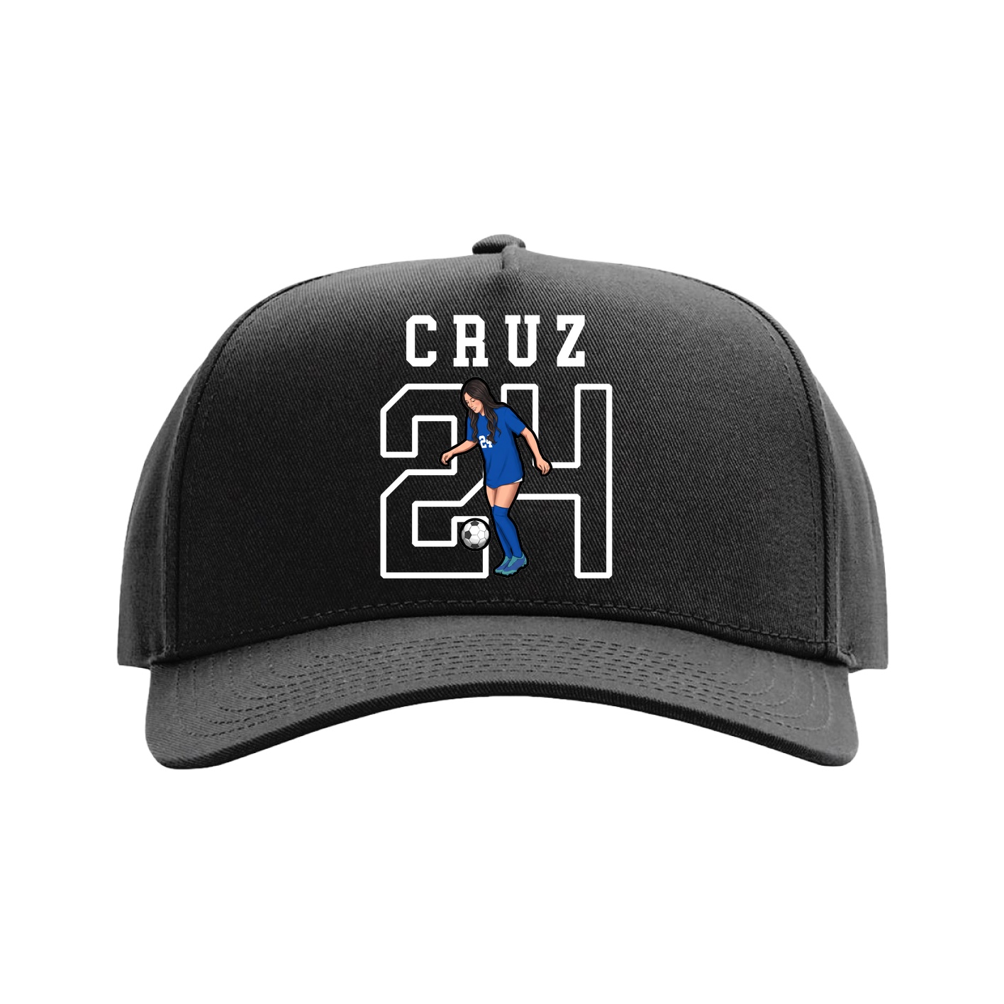 Full Fabric Five-Panel Champ Cap — Shirsey in Black