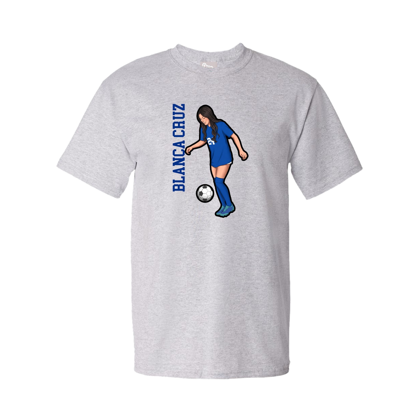 Youth Tee — Name Vertical in Grey