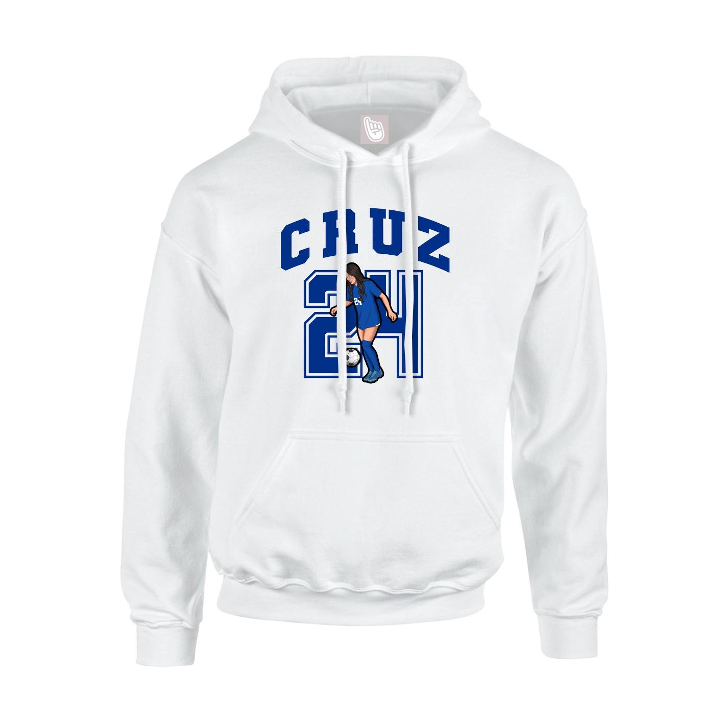 Hoodie — Number in White