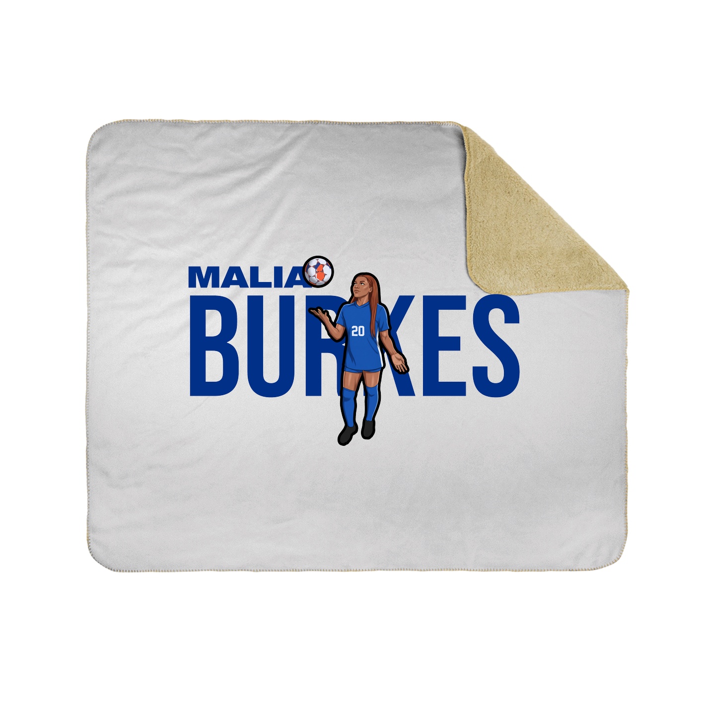 Throw Blanket — Player Name in White