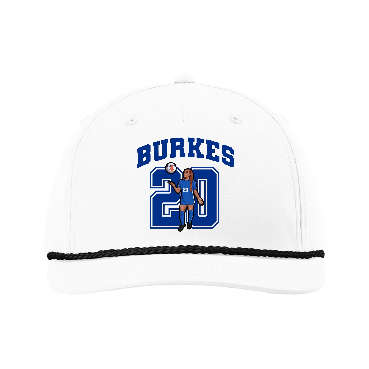 Five-Panel Classic Rope Cap — Number in White