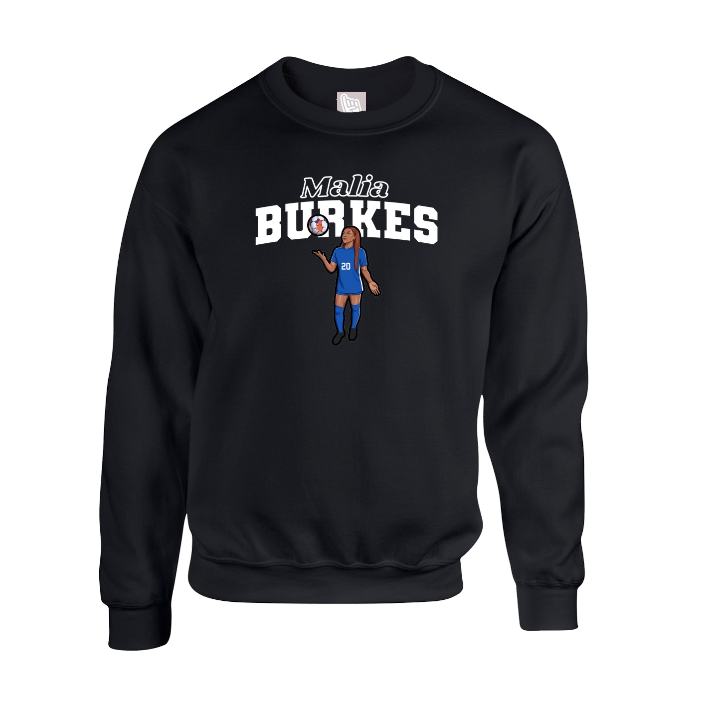 Fleece Crew — Name Arch in Black