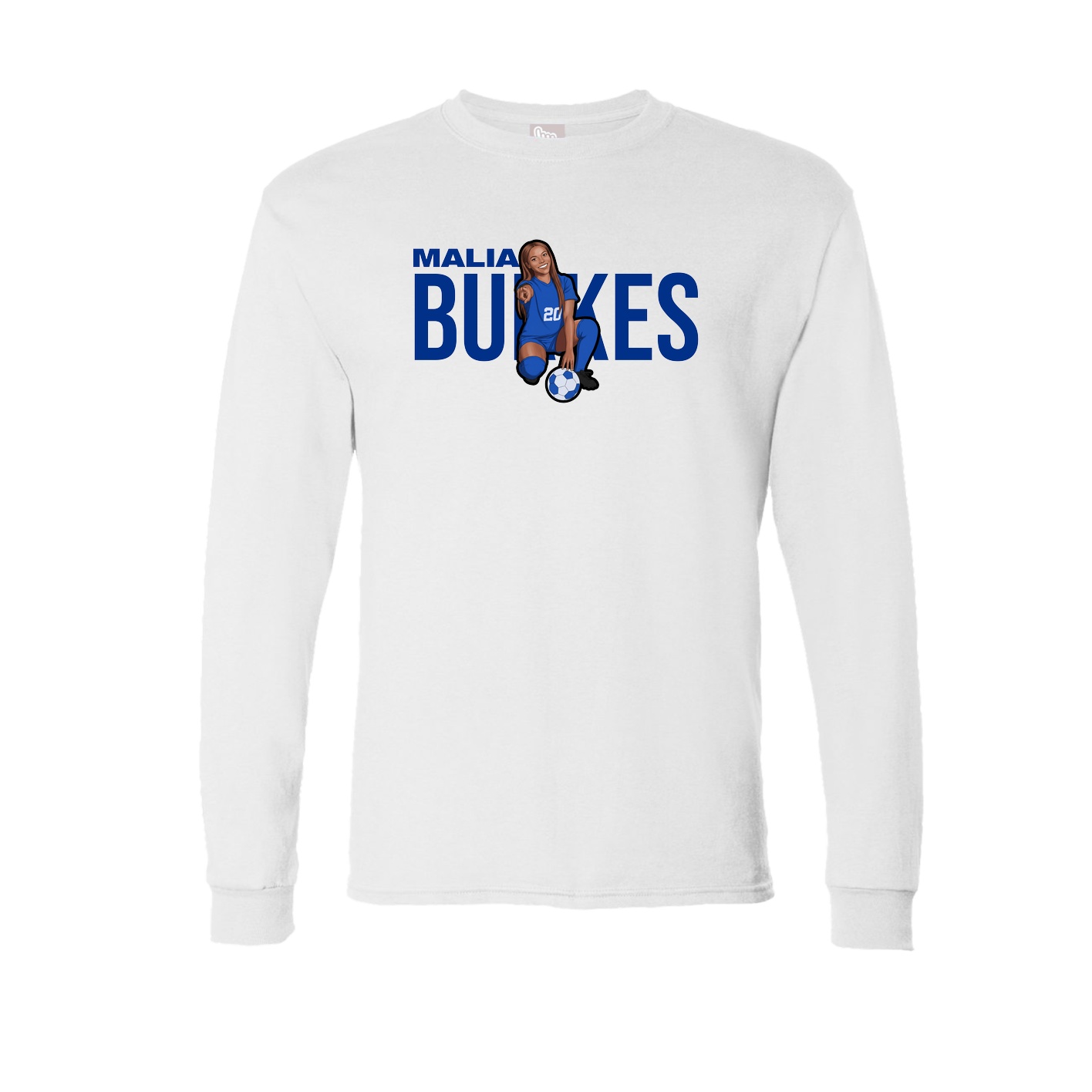 Long Sleeve Tee — Player Name in White