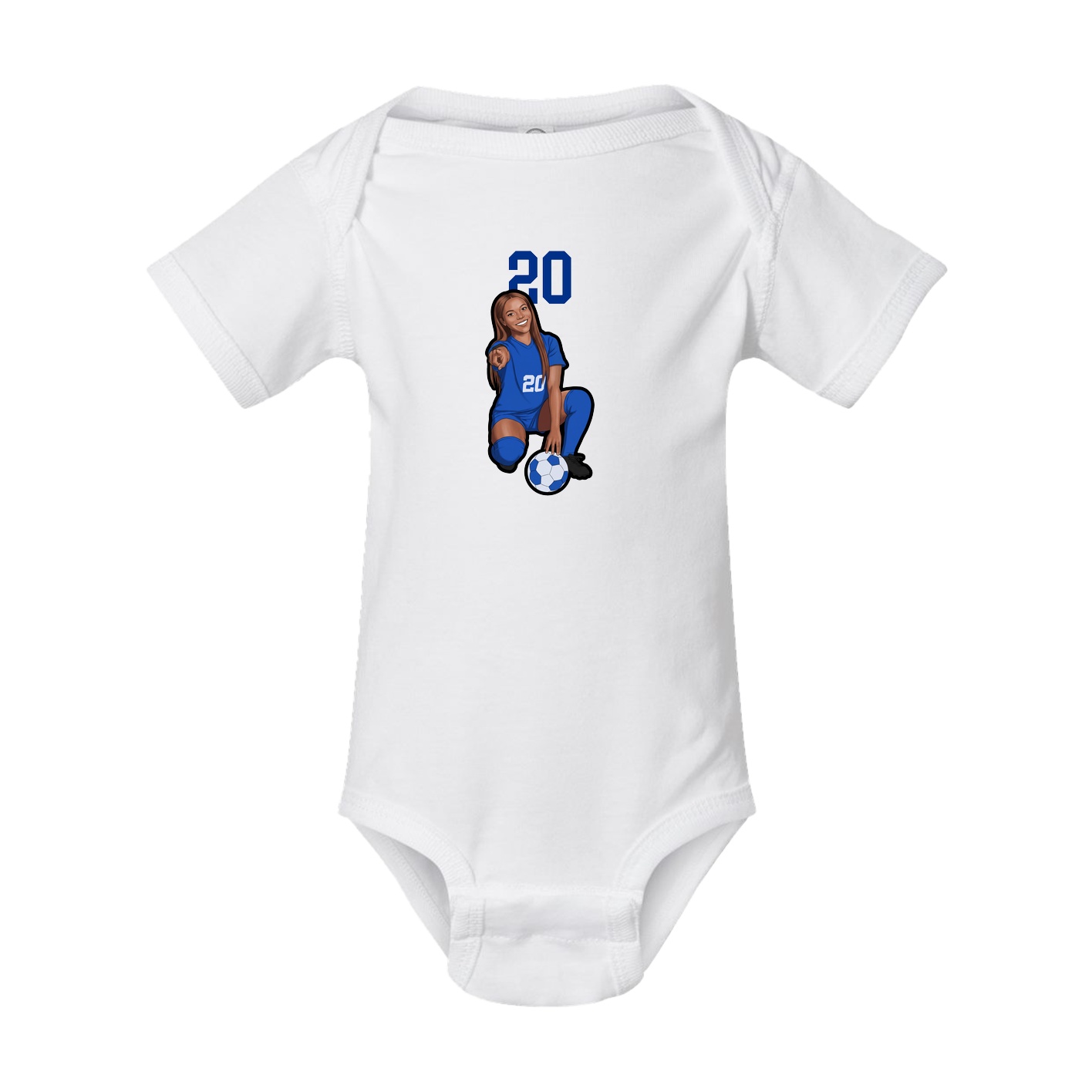 Baby Onesie — Number Top in White