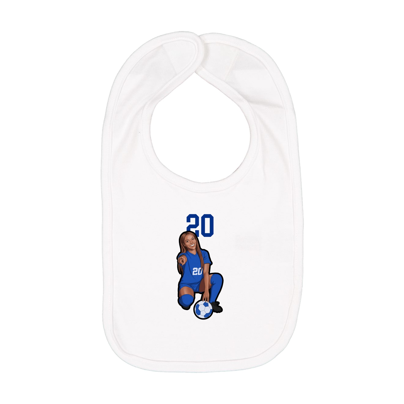 Infant Bib — Number Top in White