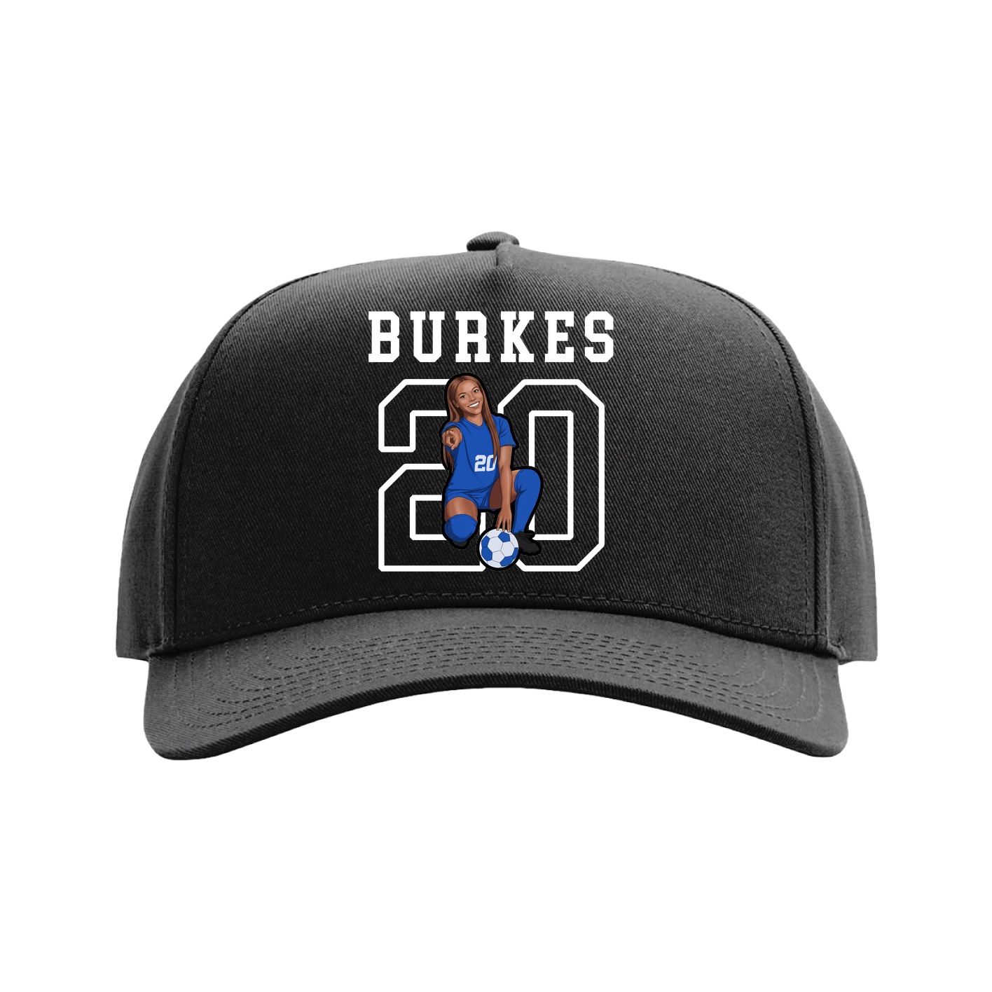 Full Fabric Five-Panel Champ Cap — Shirsey in Black