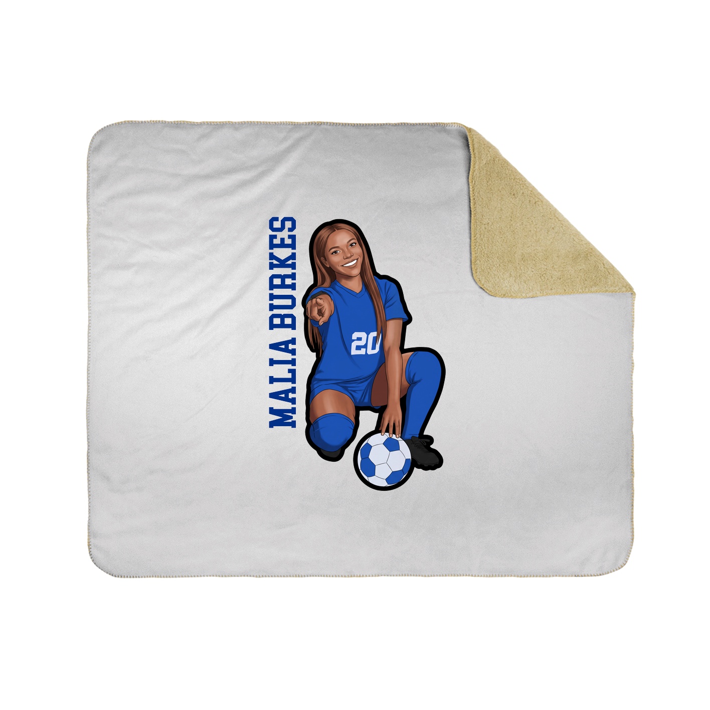Throw Blanket — Name Vertical in White