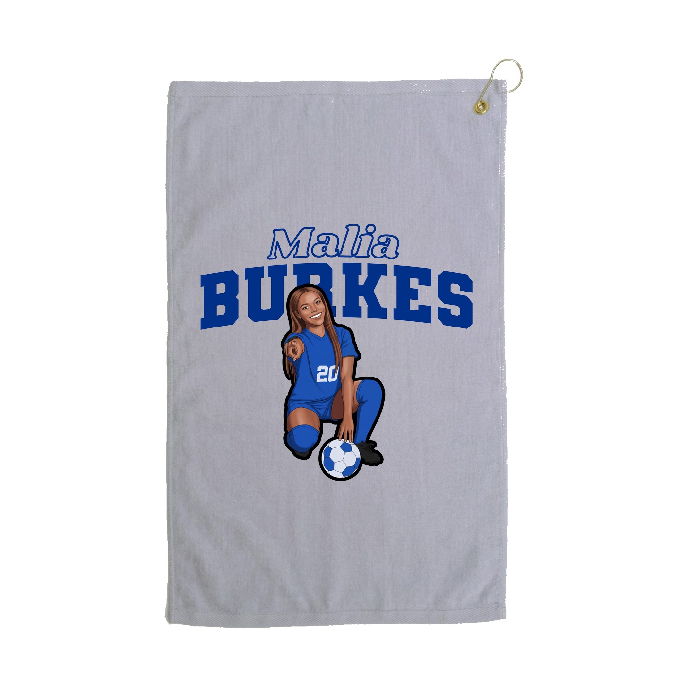 Golf Towel — Name Arch in Grey