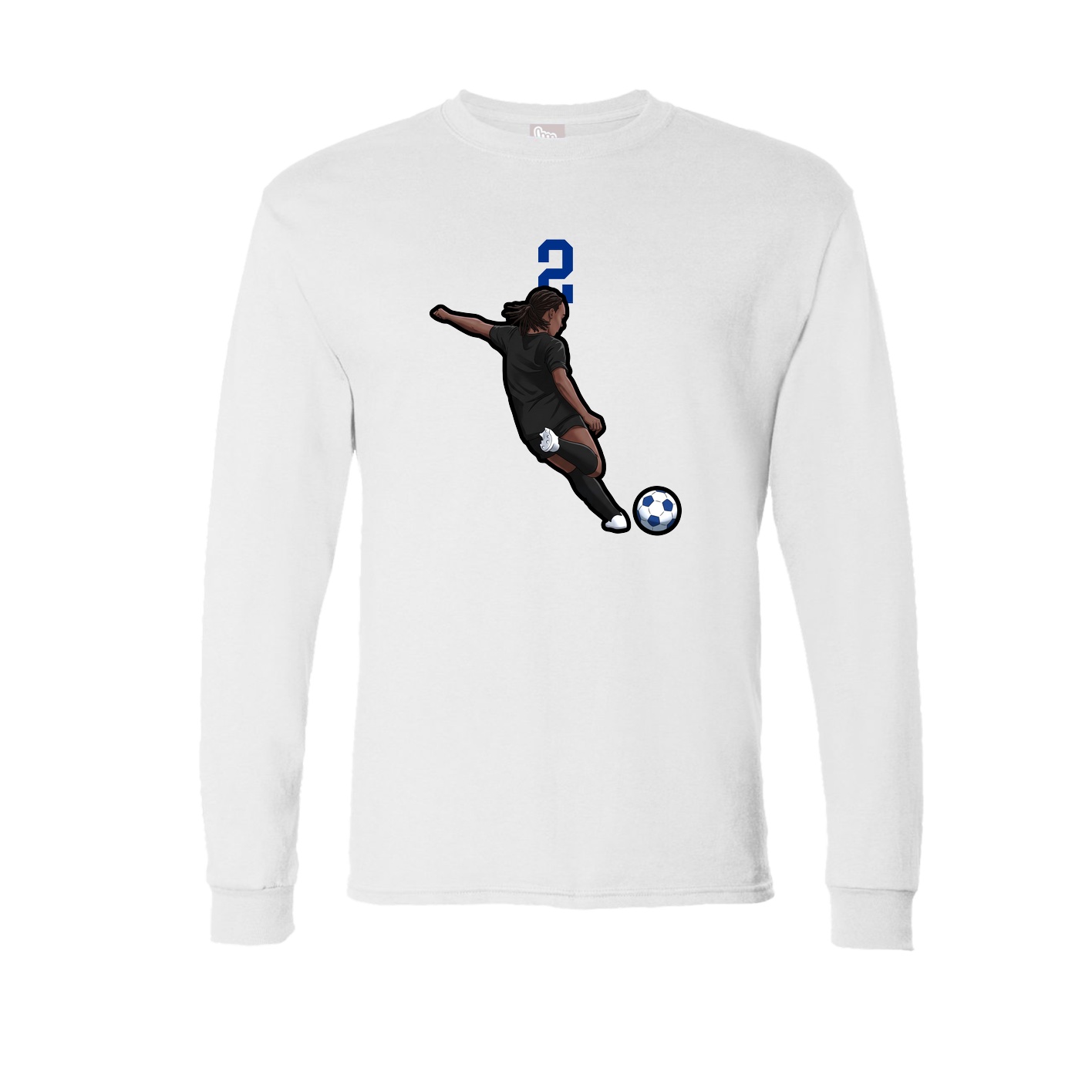 Long Sleeve Tee — Number Top in White