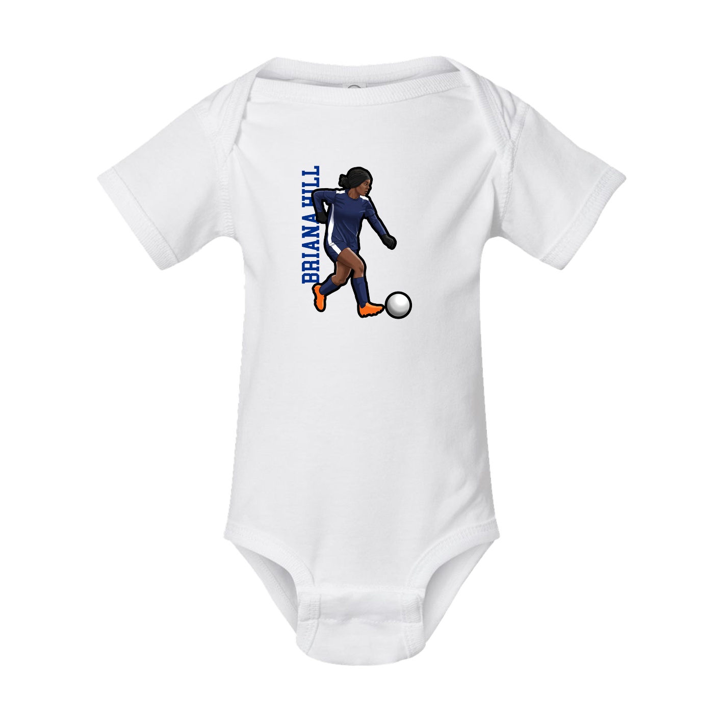 Baby Onesie — Name Vertical in White
