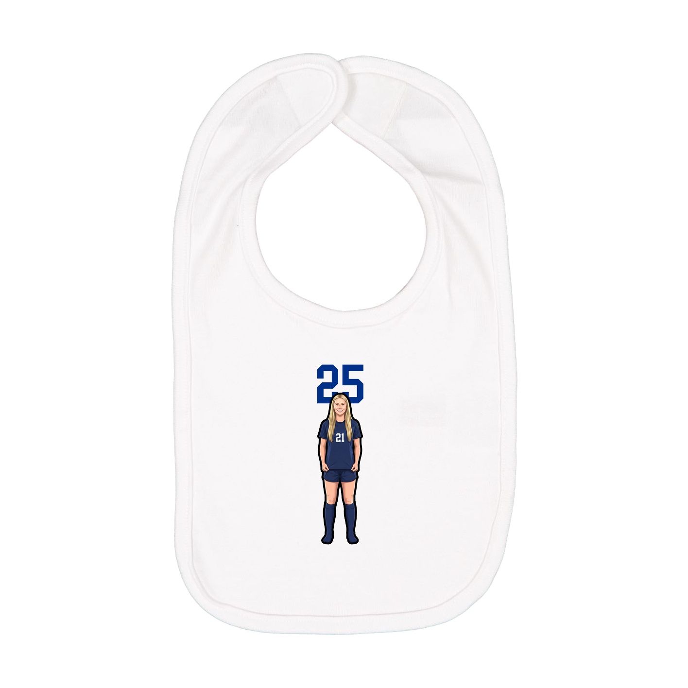 Infant Bib — Number Top in White