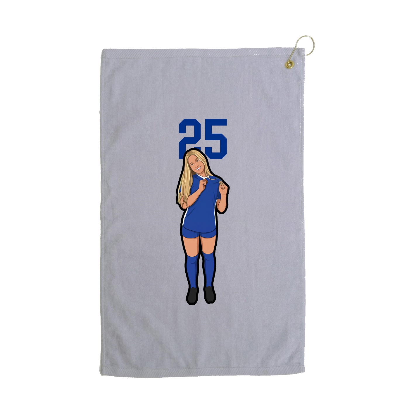 Golf Towel — Number Top in Grey