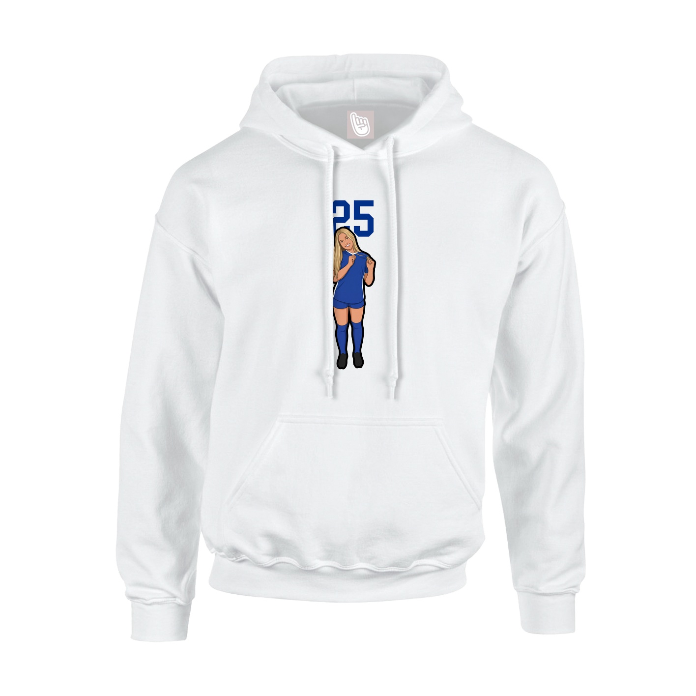 Youth Hoodie — Number Top in White