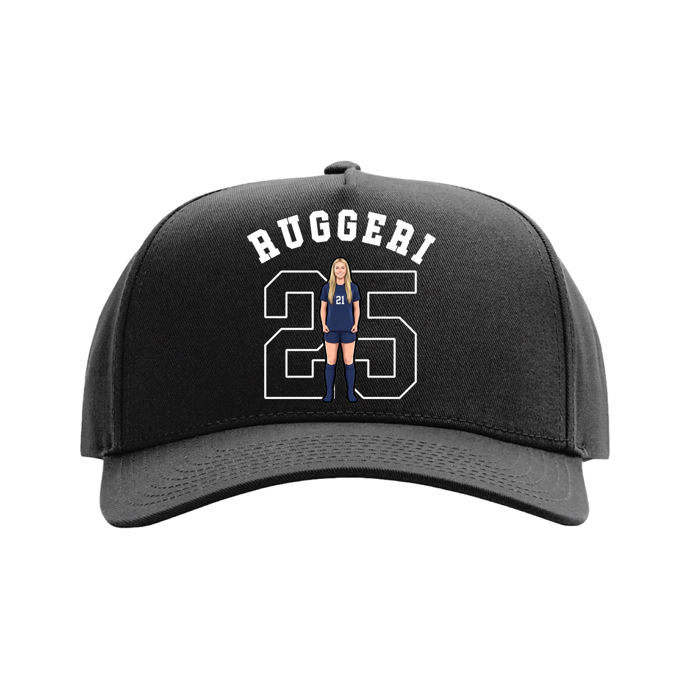 Full Fabric Five-Panel Champ Cap — Shirsey Arch in Black