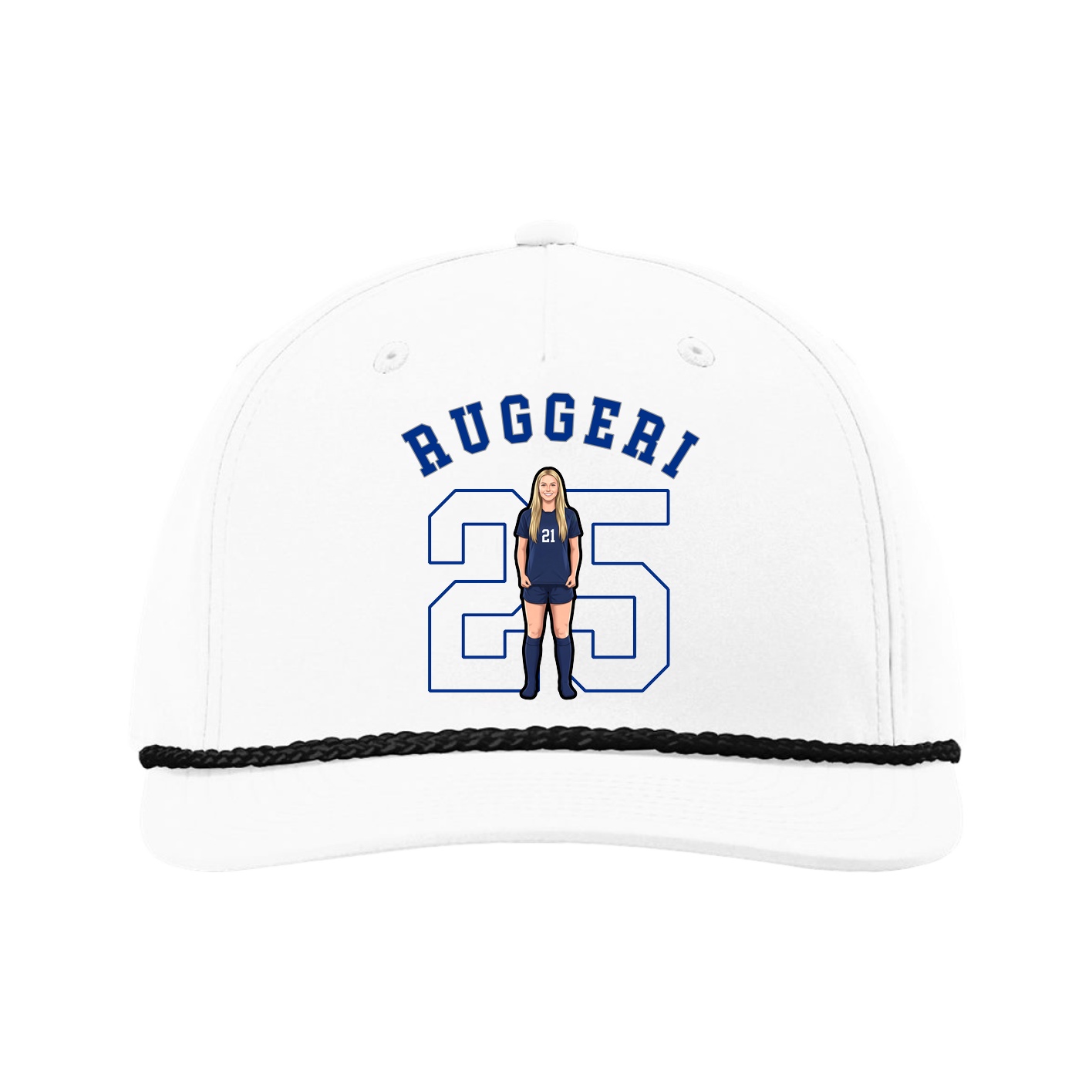 Five-Panel Classic Rope Cap — Shirsey Arch in White