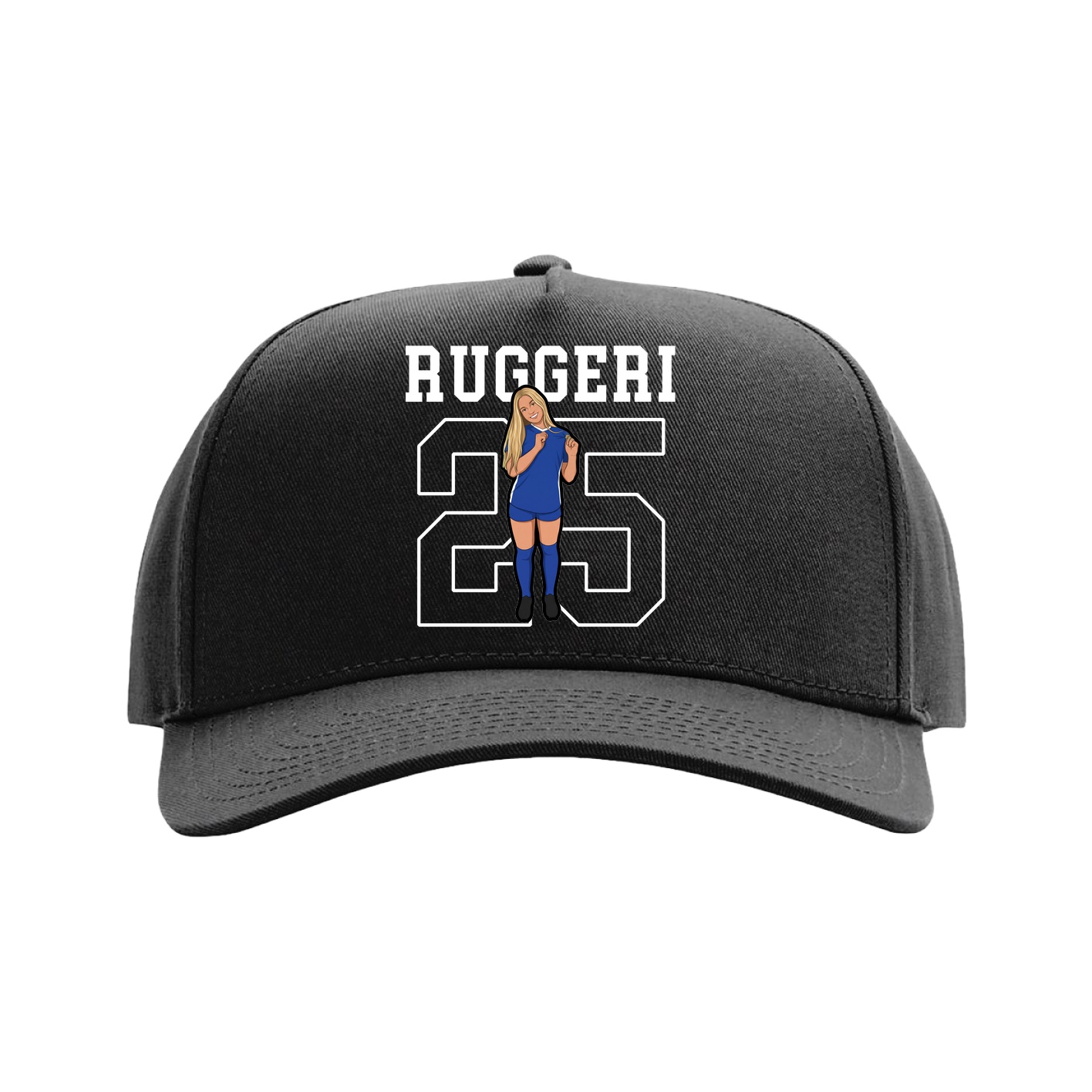 Full Fabric Five-Panel Champ Cap — Shirsey in Black
