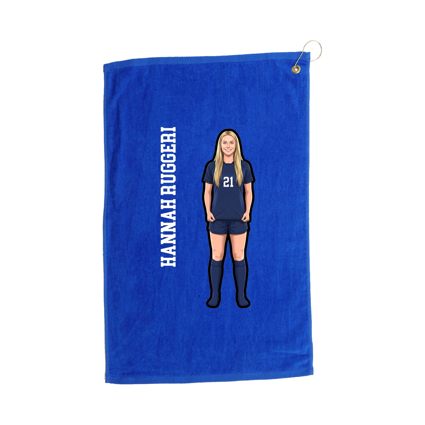 Golf Towel — Name Vertical in Royal