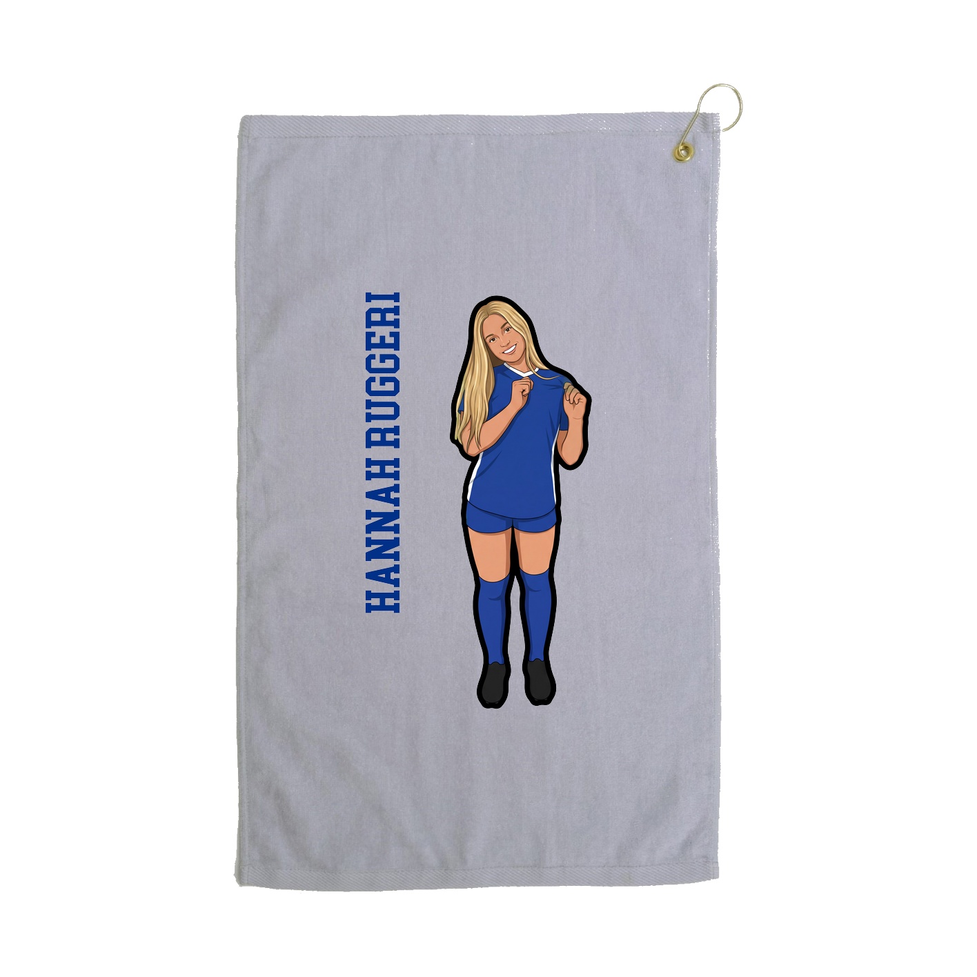 Golf Towel — Name Vertical in Grey