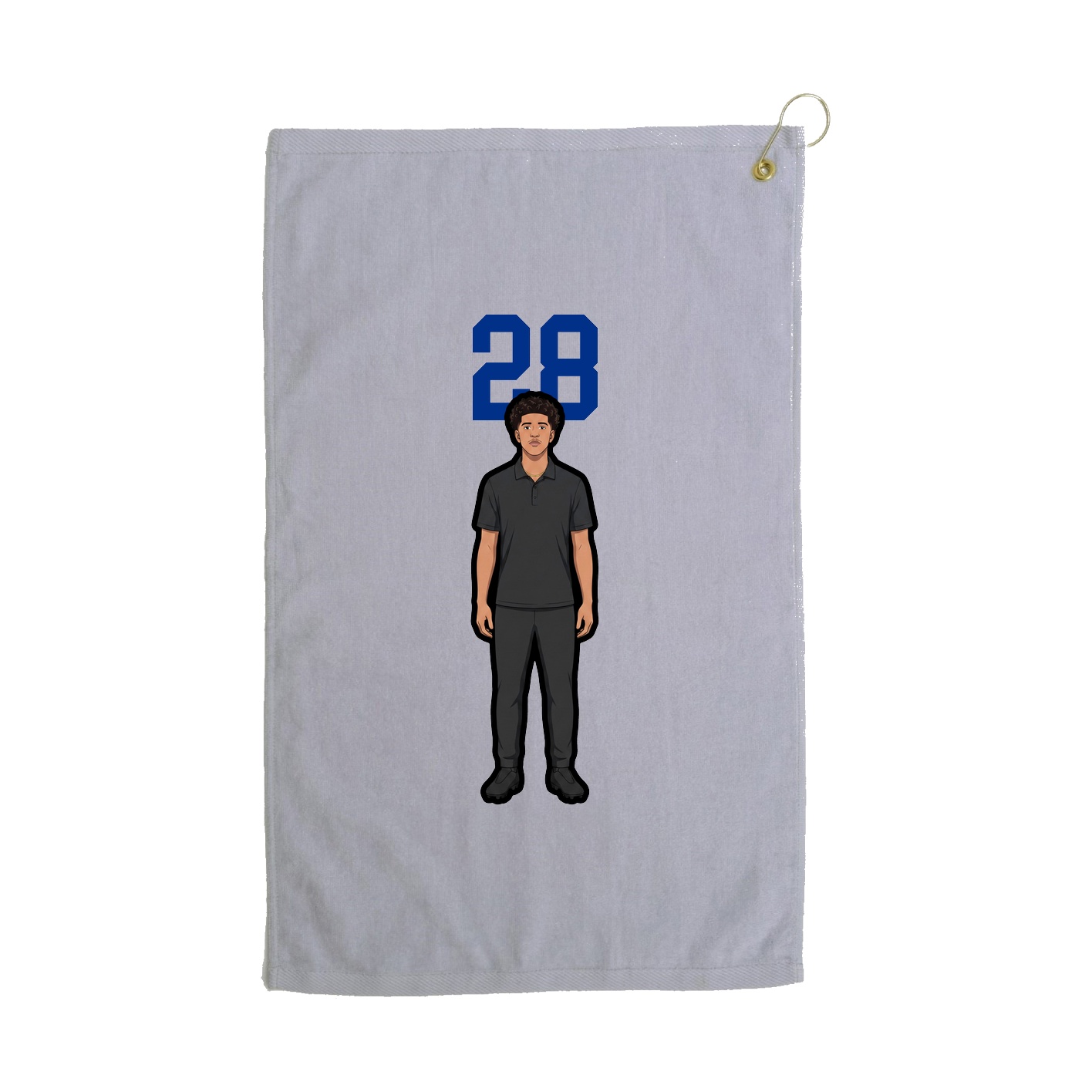 Golf Towel — Number Top in Grey