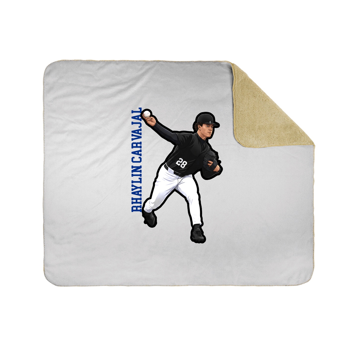 Throw Blanket — Name Vertical in White