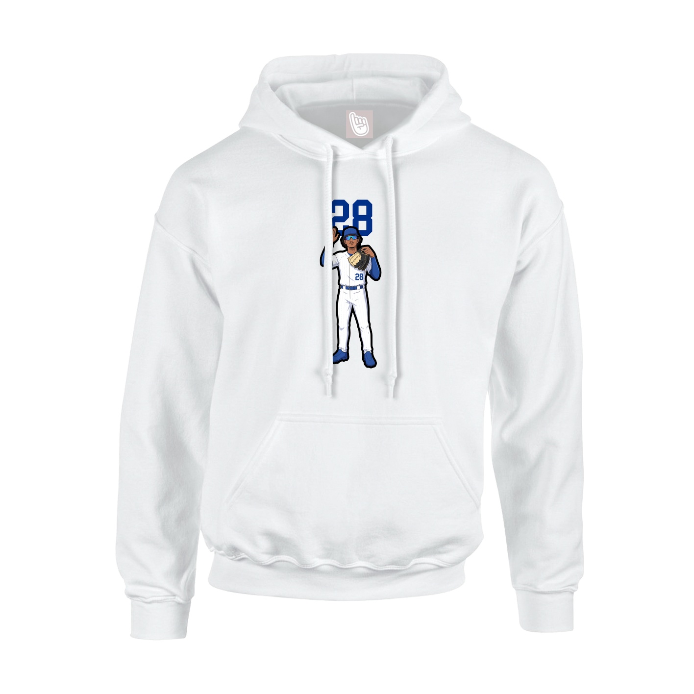 Hoodie — Number Top in White