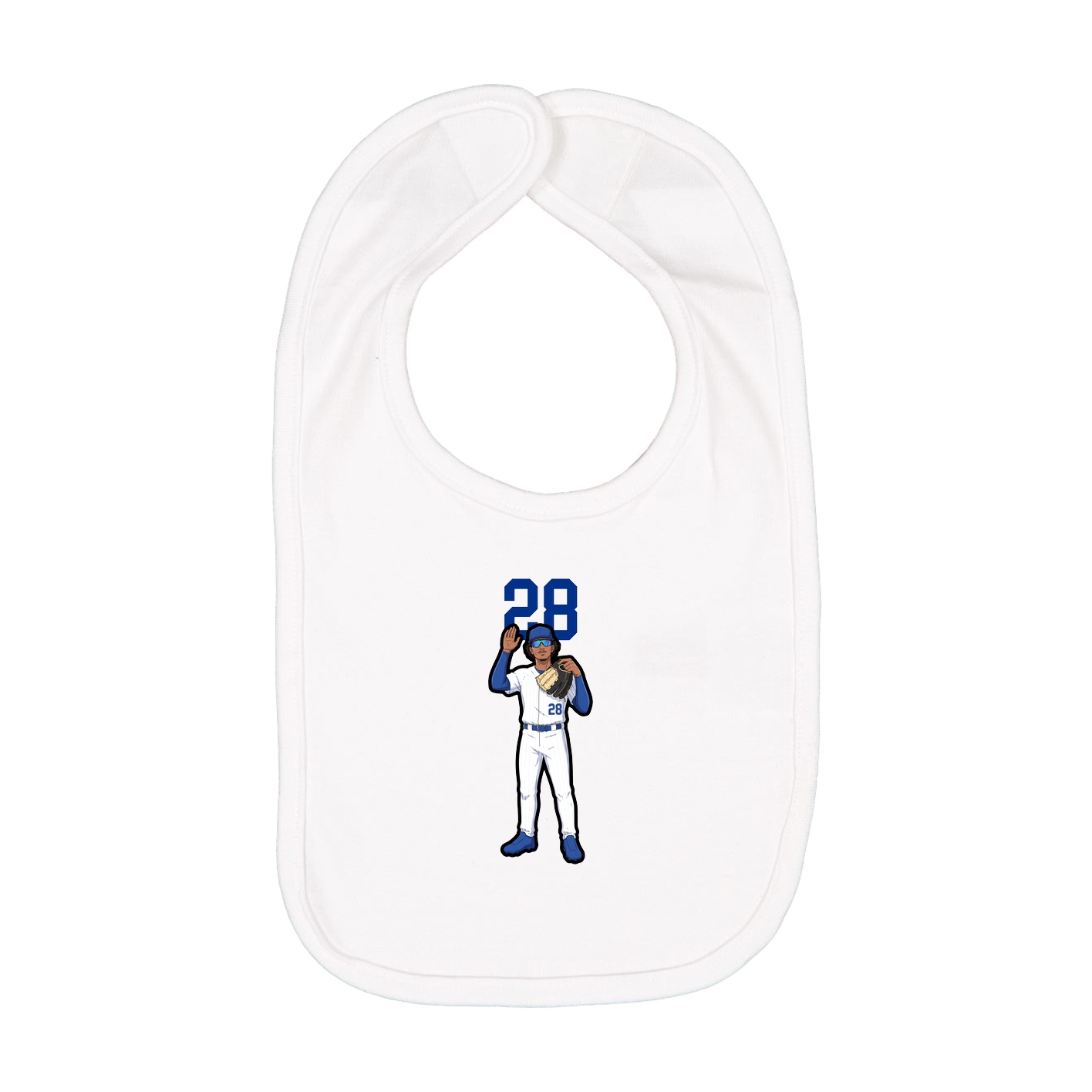 Infant Bib — Number Top in White