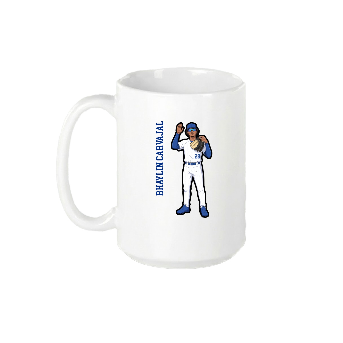 15oz Coffee Mug — Name Vertical in White