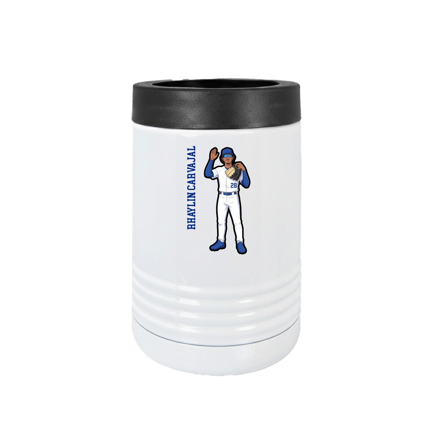 Beverage Holder — Name Vertical in White