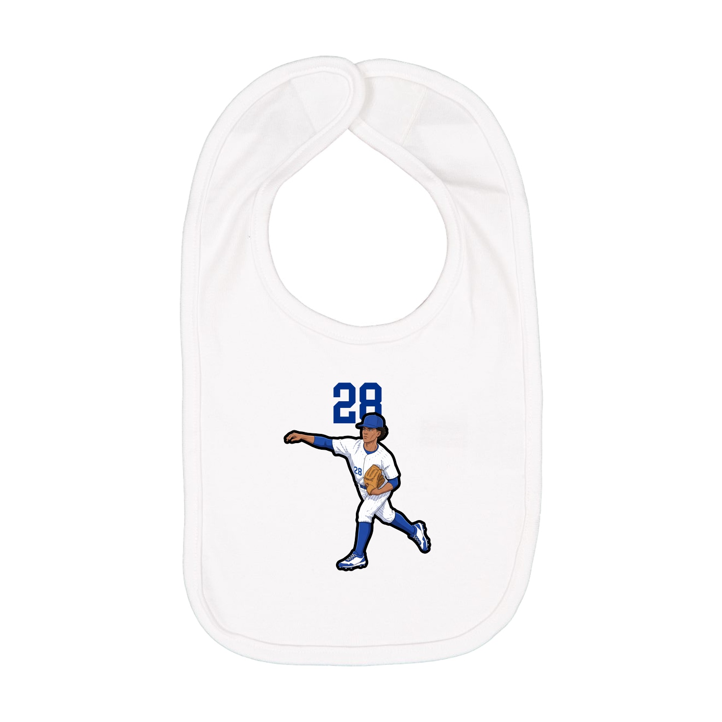 Infant Bib — Number Top in White