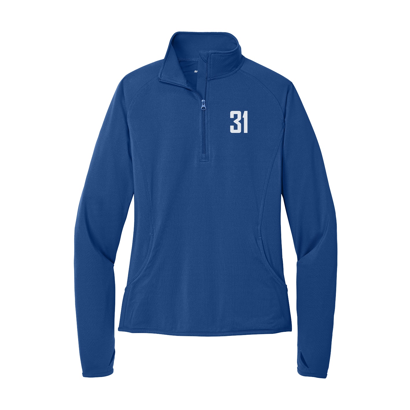 Women's Q-Zip Pullover — Front Shirsy in Royal