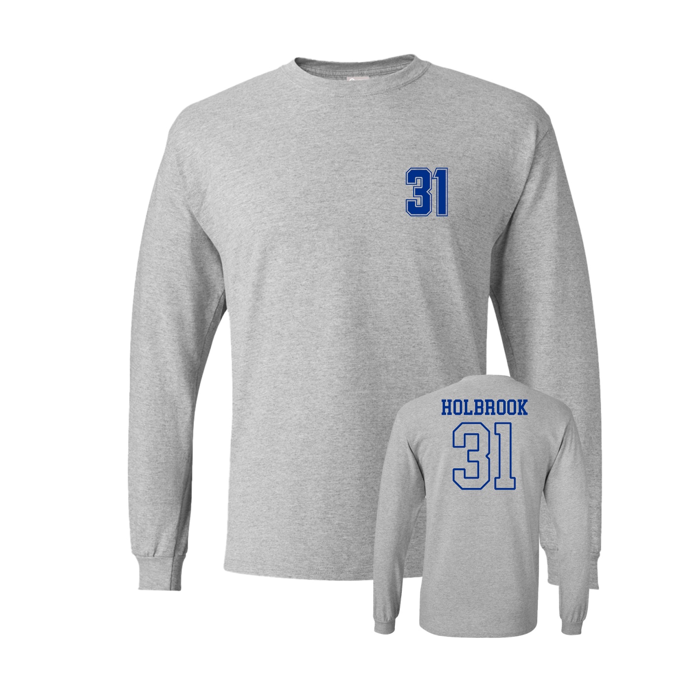 Long Sleeve Tee — Chest Back in Grey