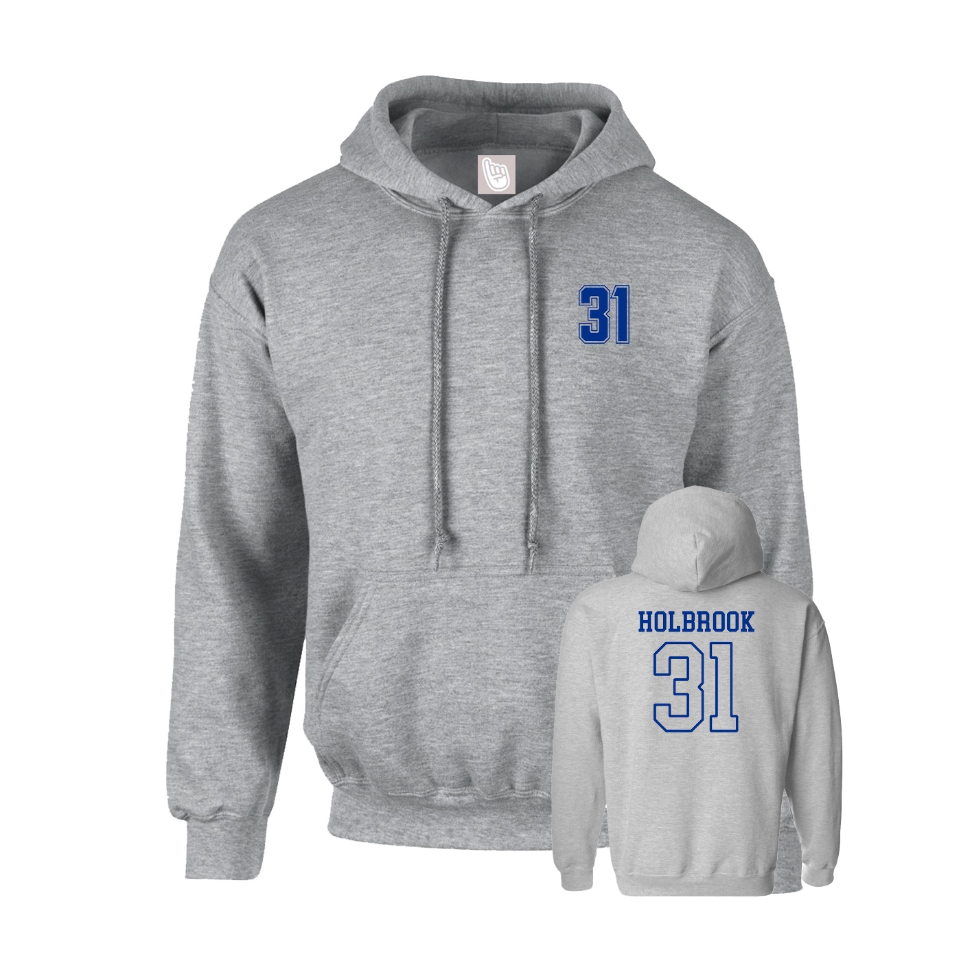 Hoodie — Chest Back in Grey