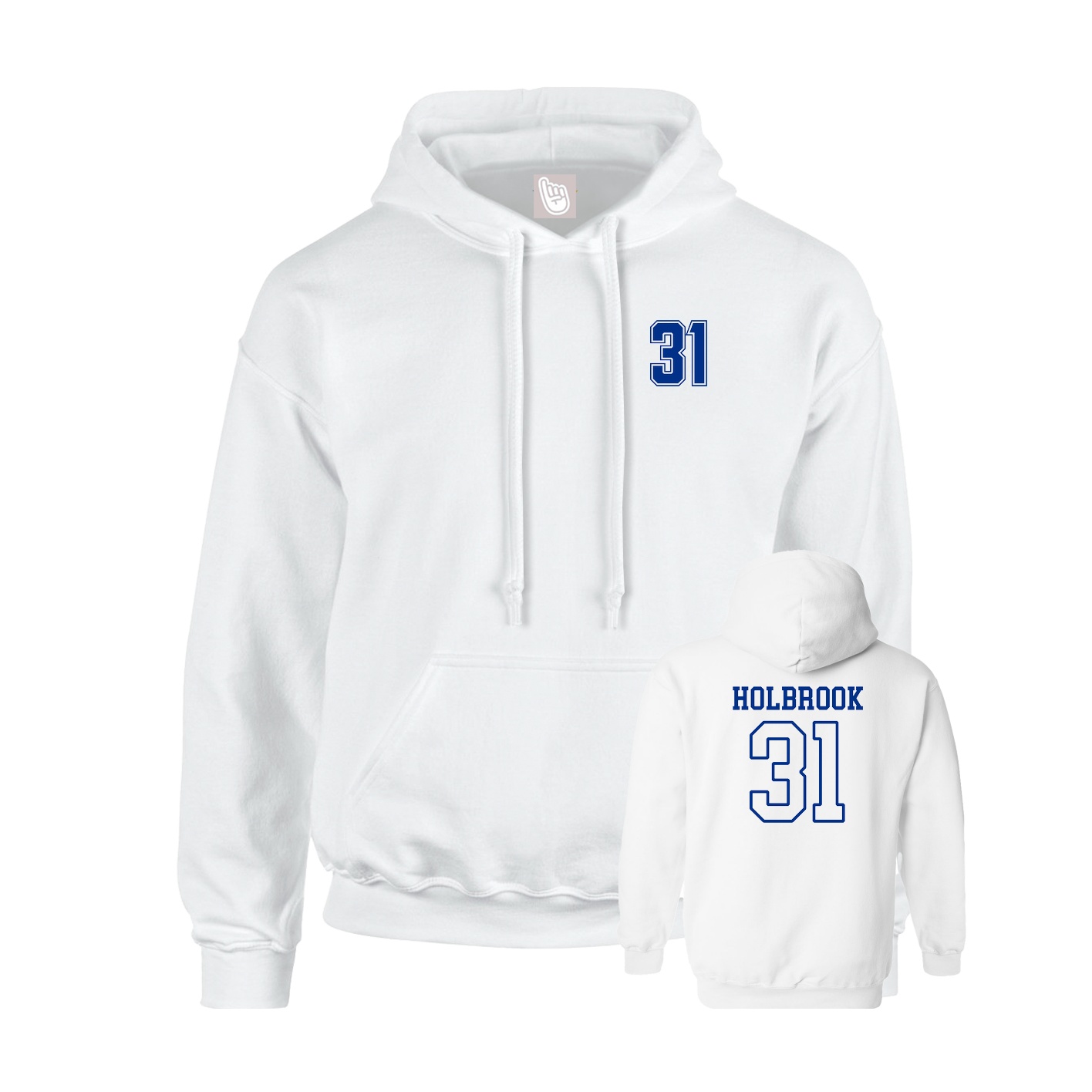 Hoodie — Chest Back in White