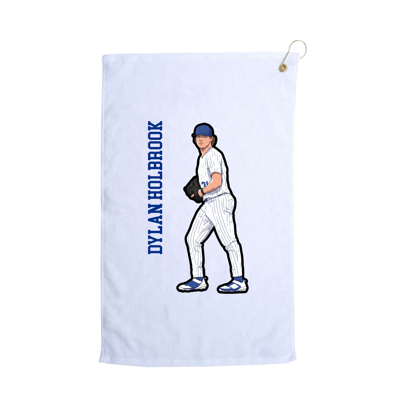 Golf Towel — Name Vertical in White