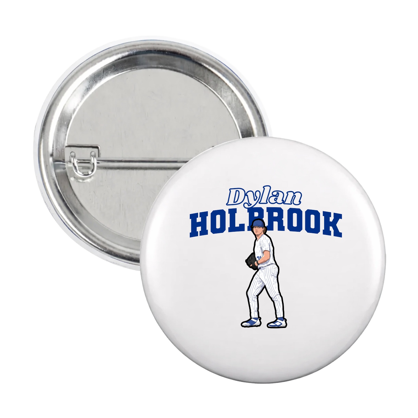 Game Day Button — Name Arch in White