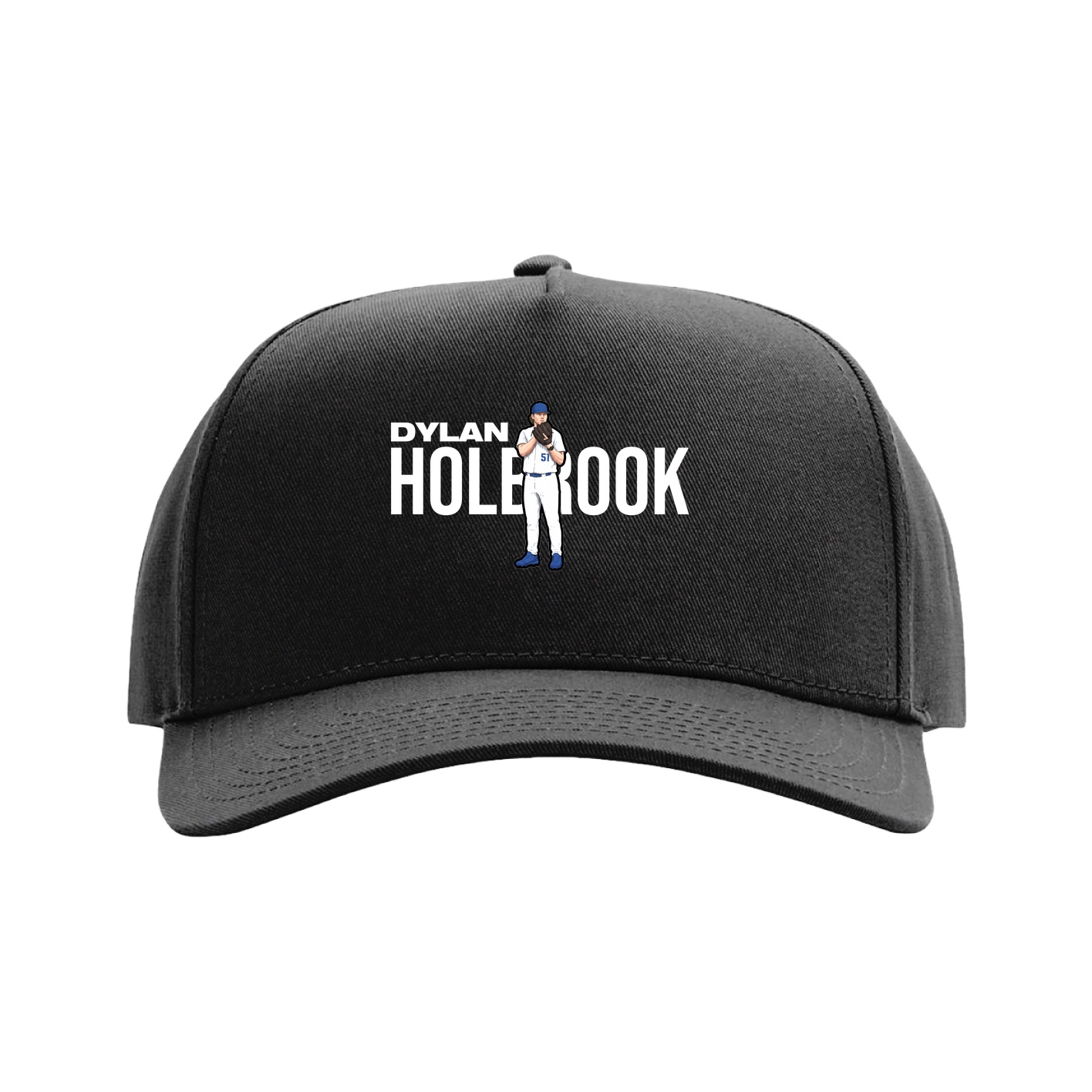 Full Fabric Five-Panel Champ Cap — Player Name in Black