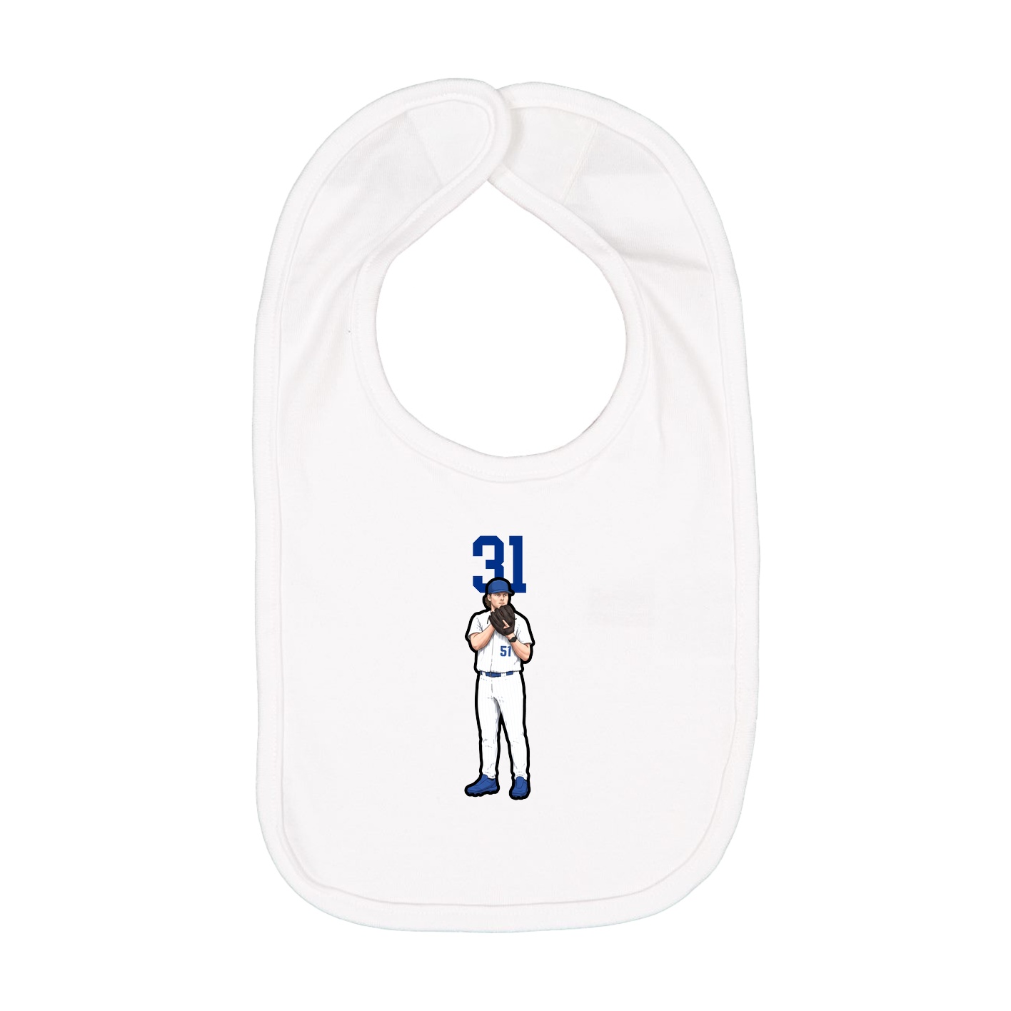 Infant Bib — Number Top in White