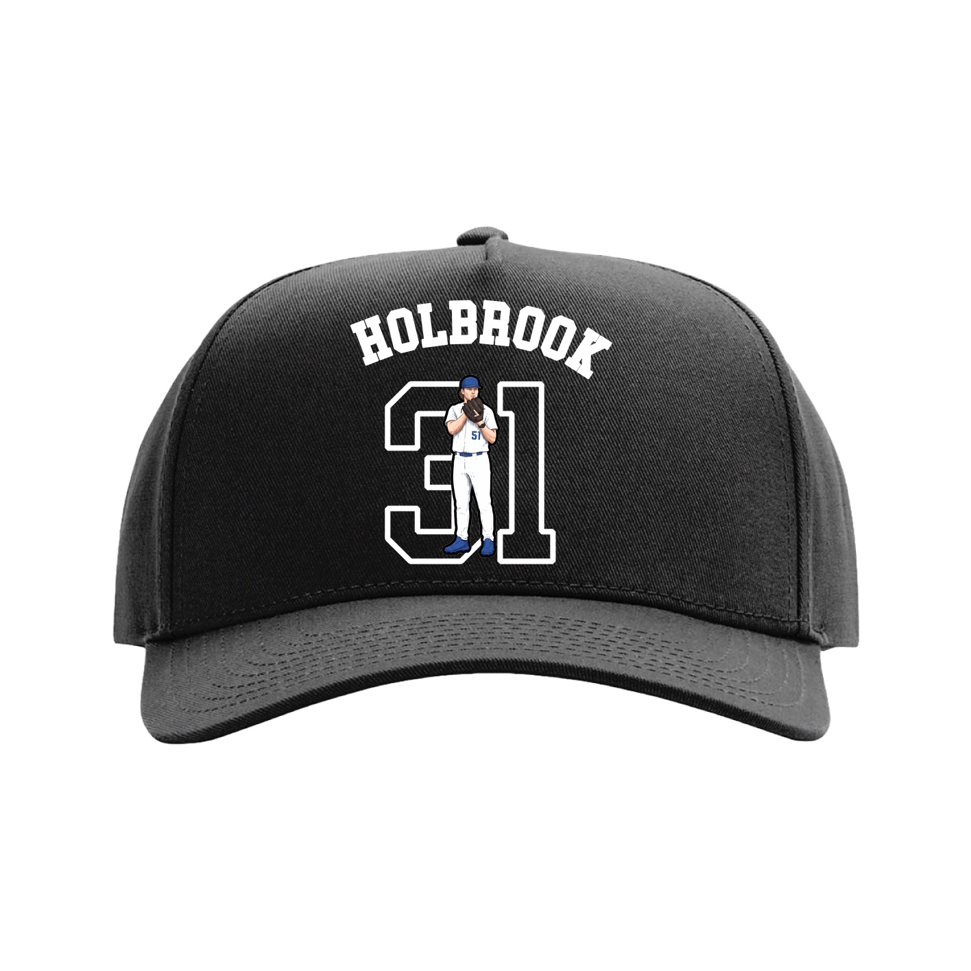 Full Fabric Five-Panel Champ Cap — Shirsey Arch in Black