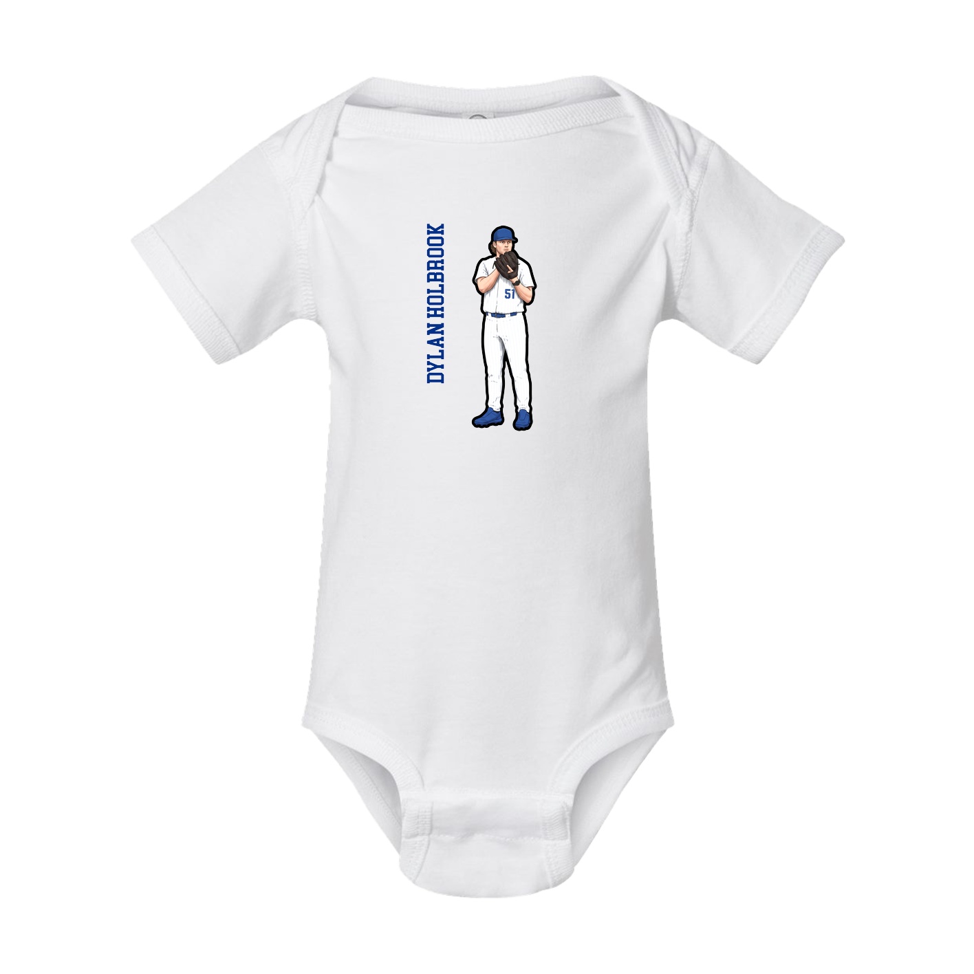 Baby Onesie — Name Vertical in White