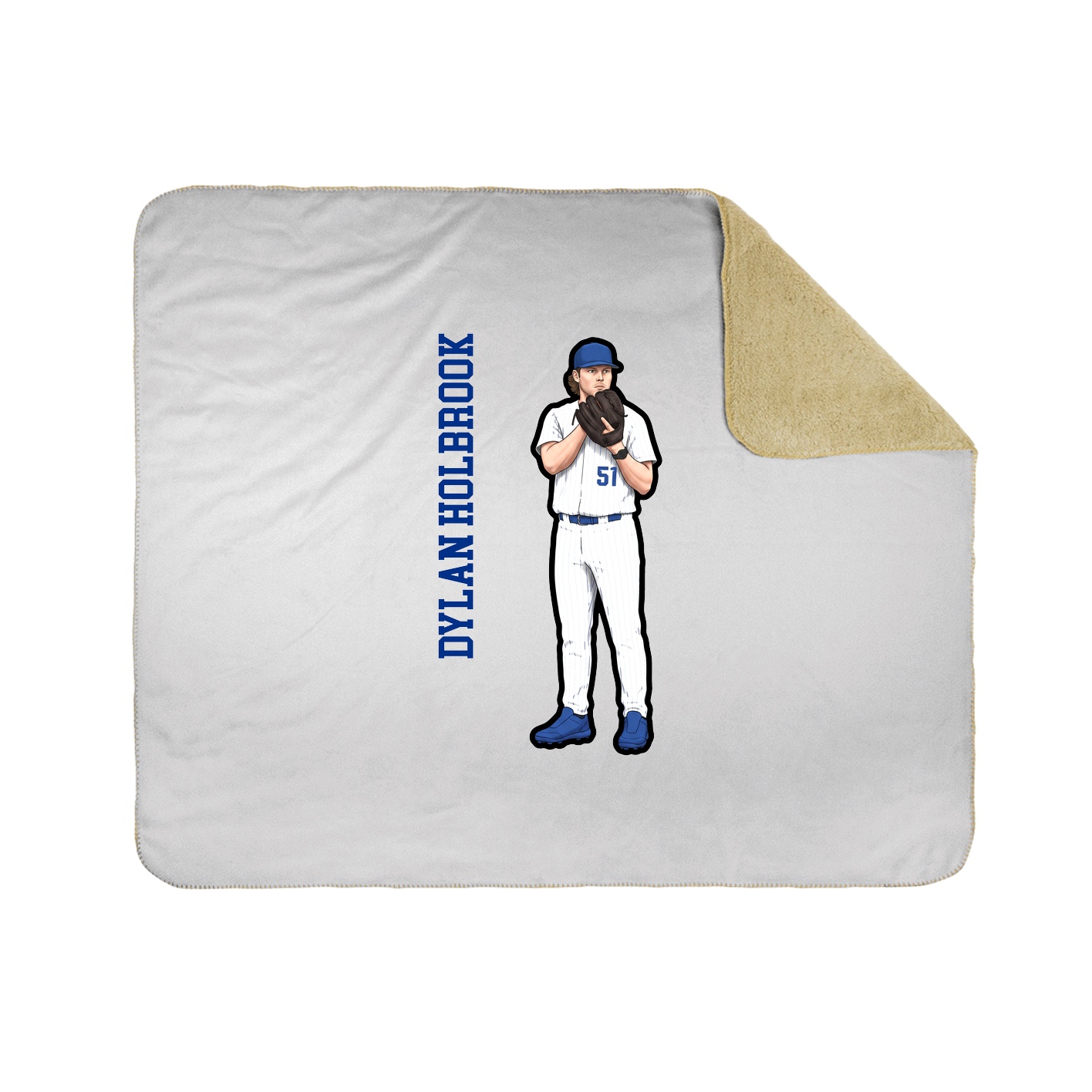 Throw Blanket — Name Vertical in White