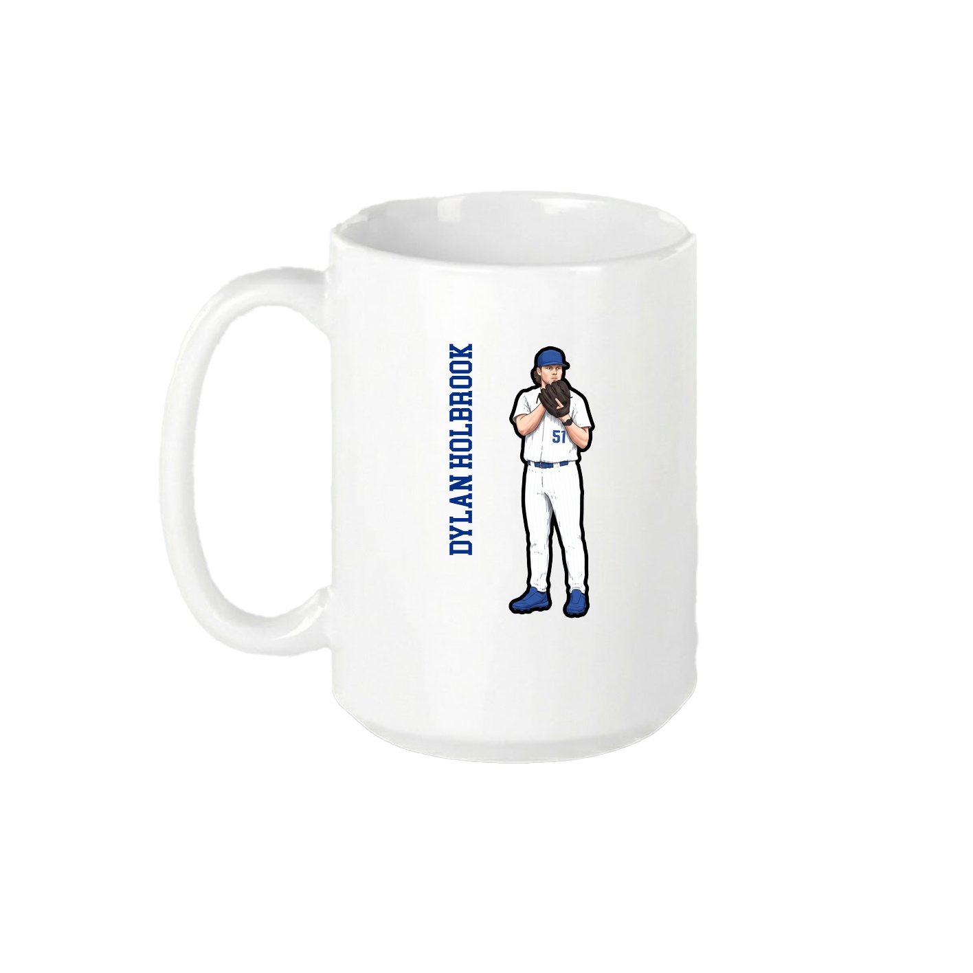 15oz Coffee Mug — Name Vertical in White