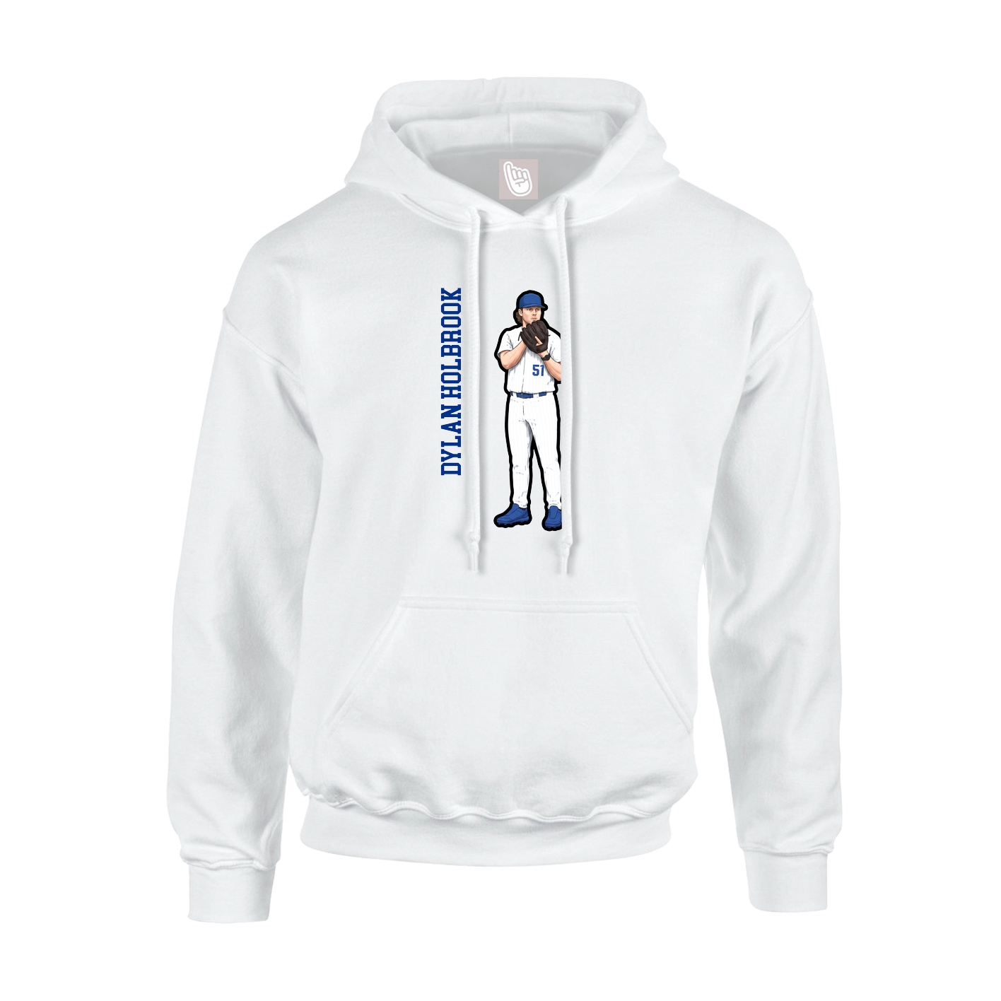 Youth Hoodie — Name Vertical in White