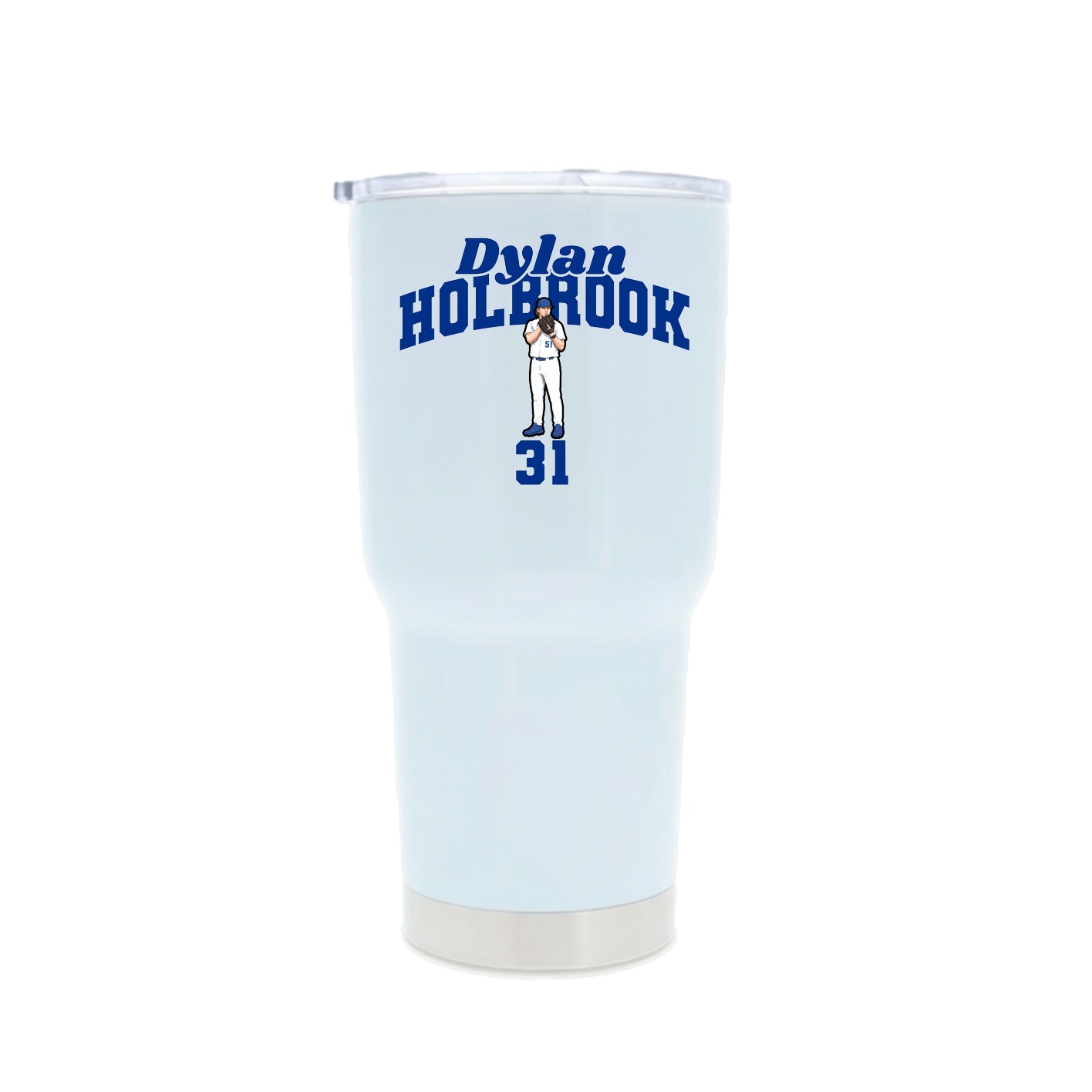 30oz Stainless Steel Tumbler — Signature Arch in White