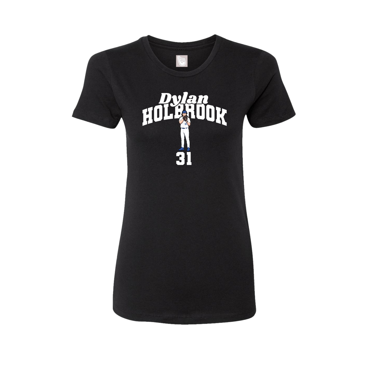 Fitted Women's Tee — Signature Arch in Black