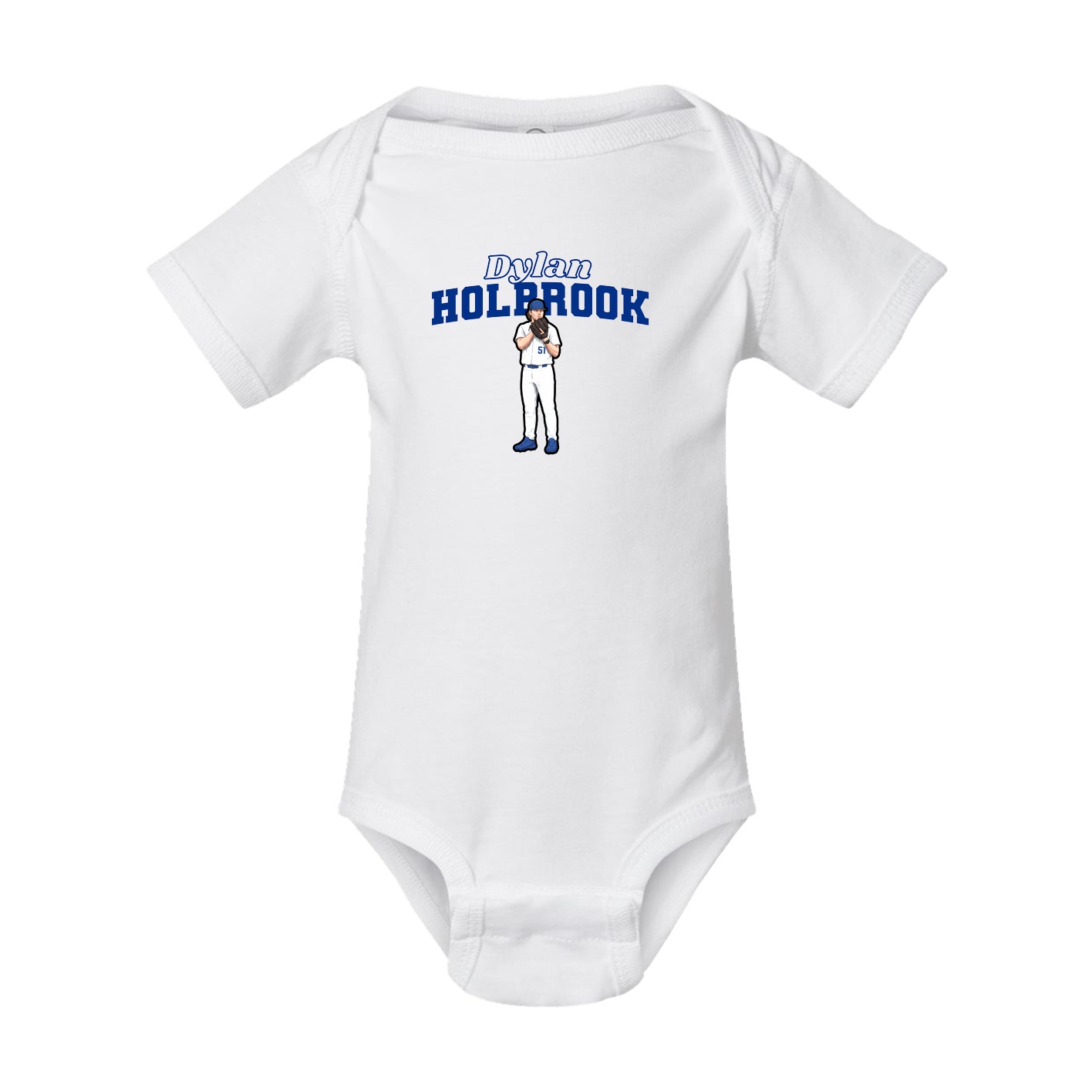 Baby Onesie — Name Arch in White