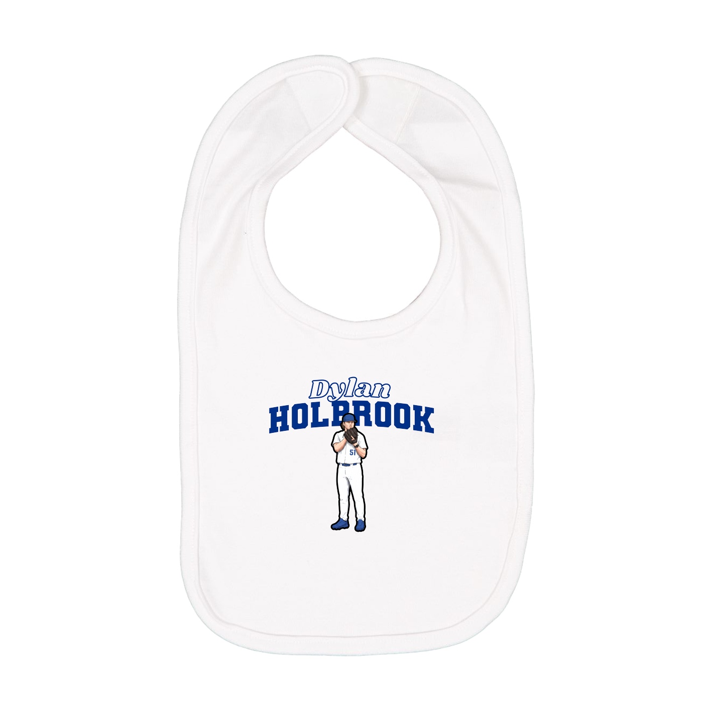 Infant Bib — Name Arch in White